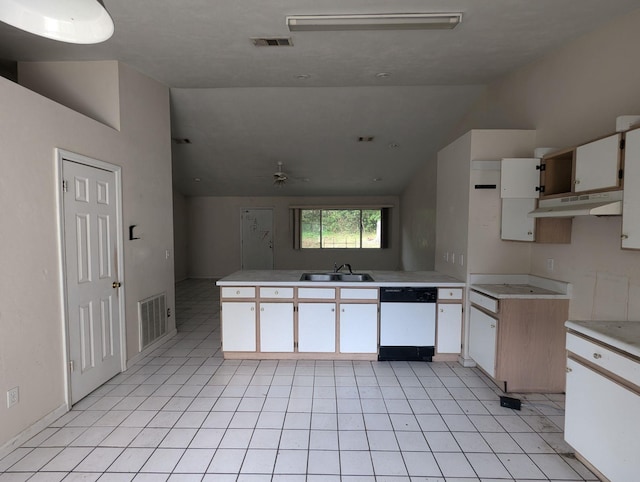 2218 Amelia Cir, Tallahassee, FL 32304 - kitchen with dishwasher, a sink, under cabinet range hood, and visible vents