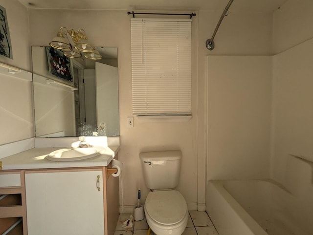 2218 Amelia Cir, Tallahassee, FL 32304 - full bath featuring baseboards, toilet, vanity, shower / bathing tub combination, and tile patterned flooring