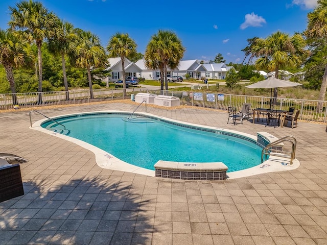 view of pool featuring a patio area