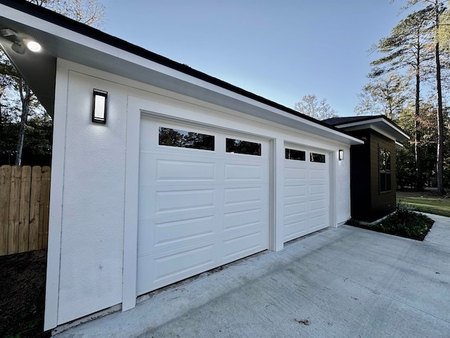 view of garage