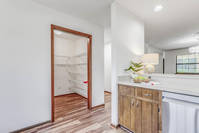 bathroom with wood-type flooring