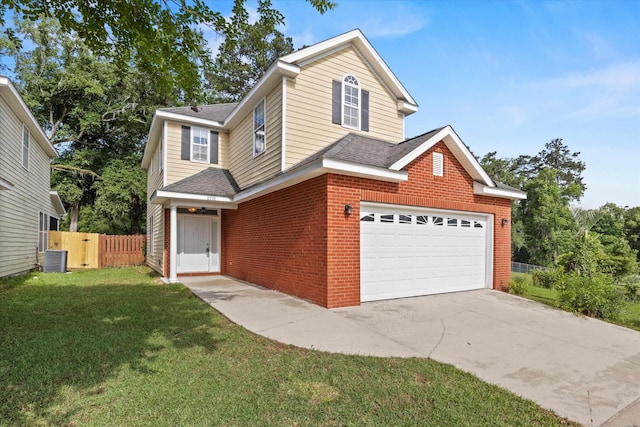 3770 Laurel Trace Way, Tallahassee, FL 32303 - traditional home featuring brick siding, central AC, a shingled roof, and concrete driveway