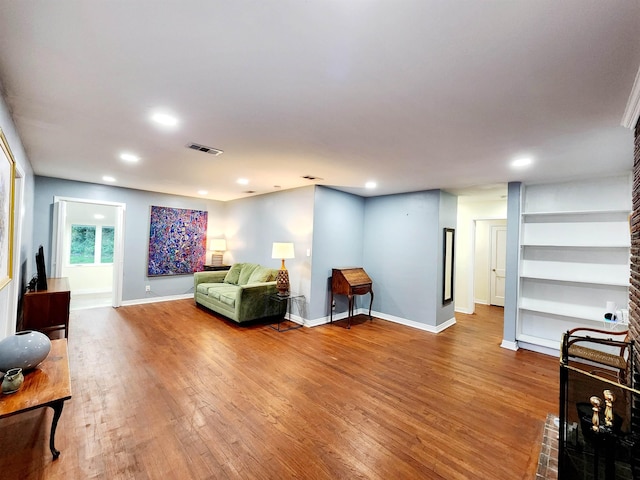 living room featuring hardwood / wood-style flooring