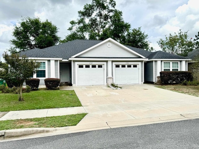 4783 Cypress Brooke Way Unit 4783 & 4787, Tallahassee, FL 32311 - ranch-style home featuring a garage, a front lawn, driveway, and roof with shingles