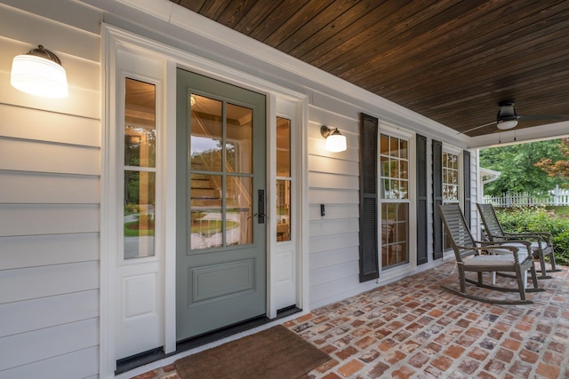 2003 Ellicott Dr, Tallahassee, FL 32308 - entrance to property with a porch and a ceiling fan