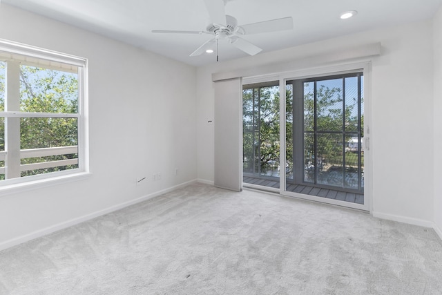82 Royster Dr, Crawfordville, FL 32327 - carpeted empty room with ceiling fan, baseboards, and recessed lighting