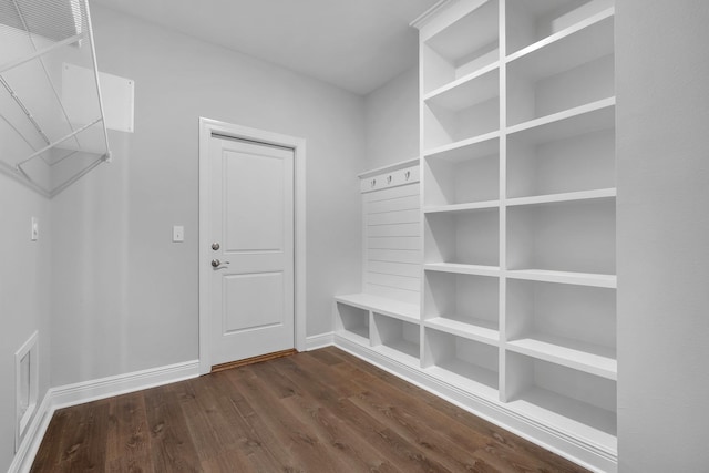 mudroom featuring dark hardwood / wood-style flooring