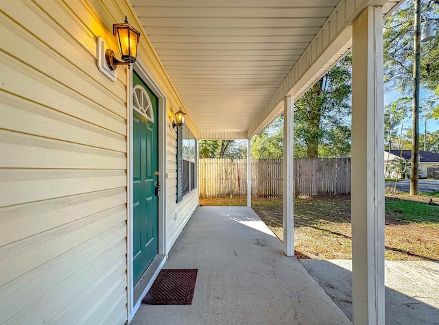 view of patio with a porch