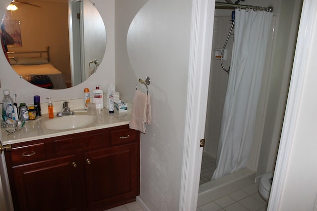 1082 Richardson Rd, Tallahassee, FL 32301 - bathroom featuring vanity, a shower stall, and tile patterned floors
