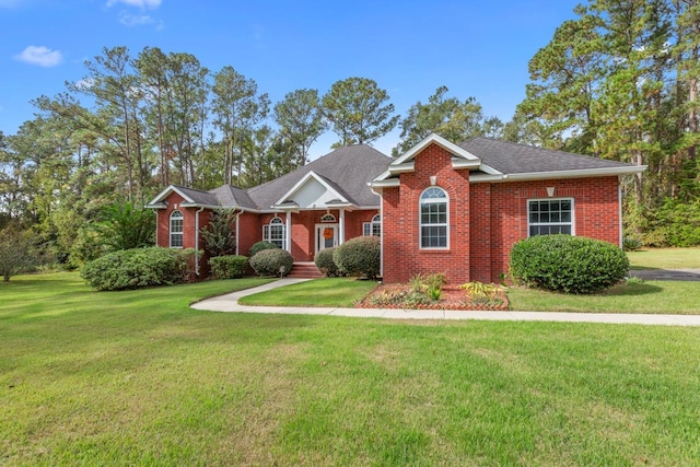 view of front of house with a front yard