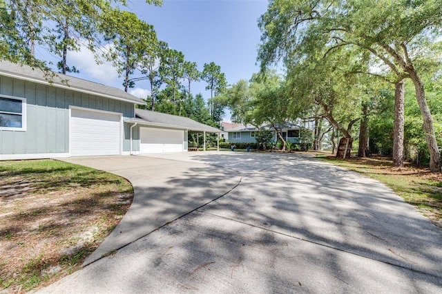 view of property exterior featuring a garage