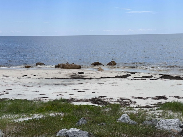 property view of water featuring a view of the beach