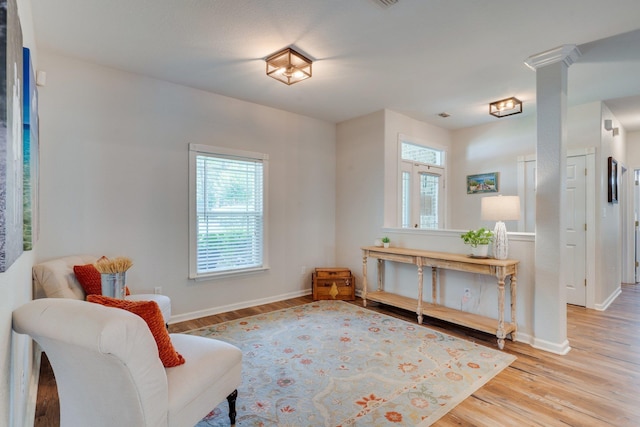 3524 Rosemont Ridge Rd, Tallahassee, FL 32312 - living area with wood finished floors and ornate columns
