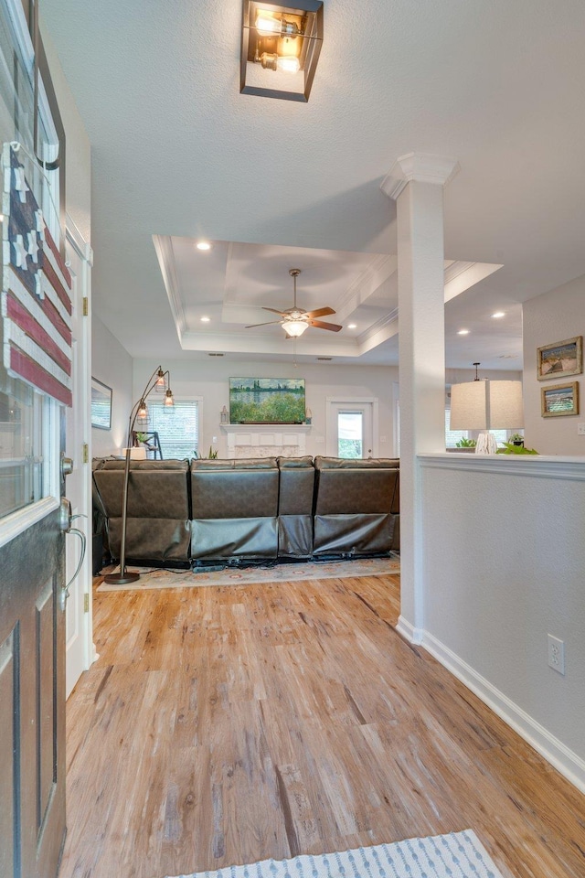3524 Rosemont Ridge Rd, Tallahassee, FL 32312 - unfurnished bedroom with a tray ceiling, wood finished floors, and recessed lighting