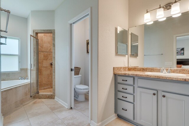 3524 Rosemont Ridge Rd, Tallahassee, FL 32312 - full bathroom featuring a shower stall, vanity, tile patterned floors, and a bath