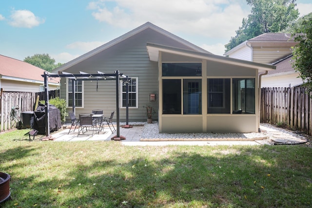 330 Dreadnaught Ct, Tallahassee, FL 32312 - back of house with a pergola, a patio, and a sunroom