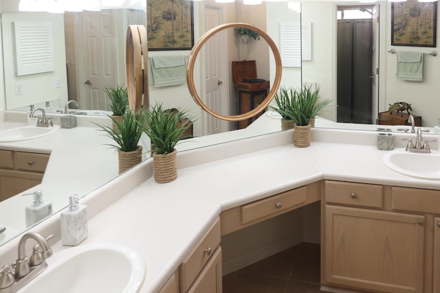 330 Dreadnaught Ct, Tallahassee, FL 32312 - bathroom featuring double vanity and tile patterned floors