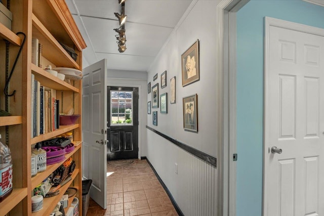 corridor with ornamental molding