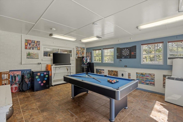 recreation room with a healthy amount of sunlight and pool table