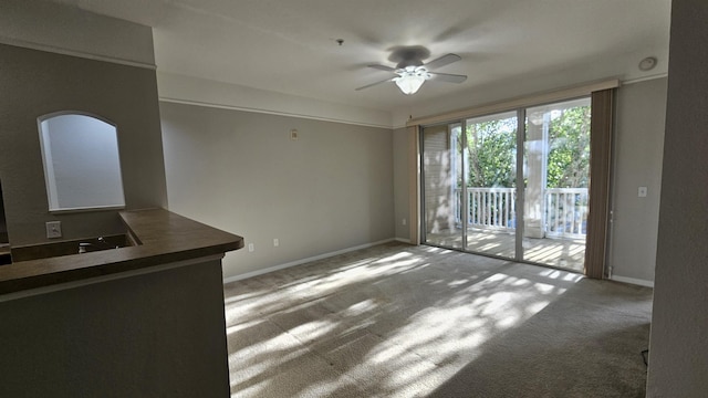 2801 Chancellorsville Dr Unit 1316, Tallahassee, FL 32312 - unfurnished living room featuring ceiling fan, carpet floors, and baseboards
