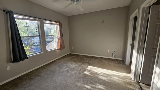 2801 Chancellorsville Dr Unit 1316, Tallahassee, FL 32312 - spare room featuring carpet flooring, a ceiling fan, and baseboards