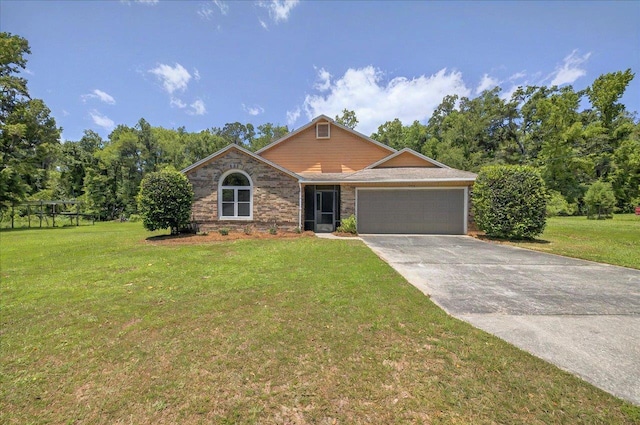 1538 Mclawrence Way, Tallahassee, FL 32317 - view of front of property featuring a garage, a front lawn, and concrete driveway