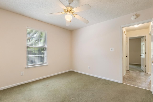 2304 Chester Ct, Tallahassee, FL 32312 - carpeted empty room featuring a textured ceiling, baseboards, and ceiling fan