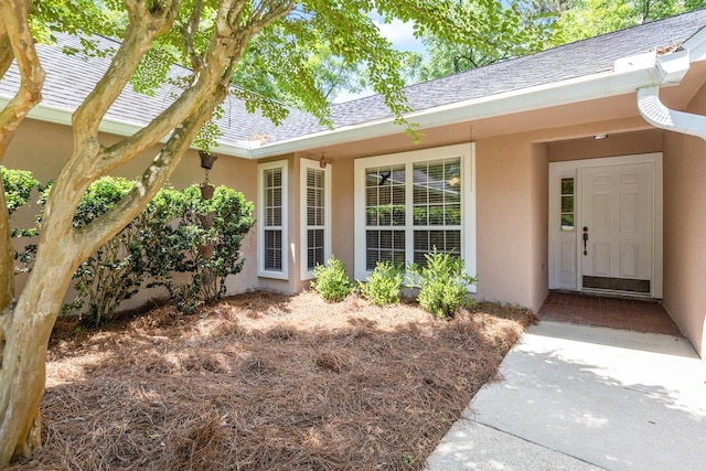 2304 Chester Ct, Tallahassee, FL 32312 - entrance to property with stucco siding and roof with shingles