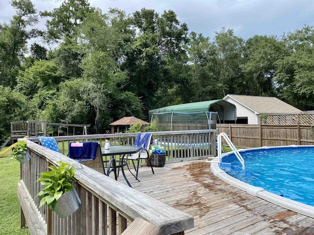 view of pool featuring a deck