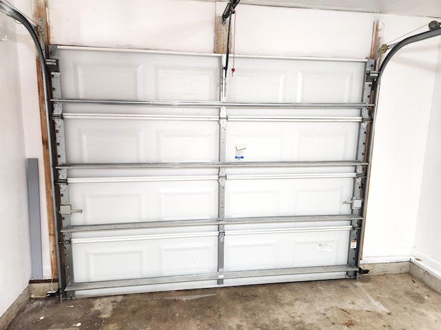 garage with baseboards