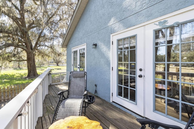 deck with french doors