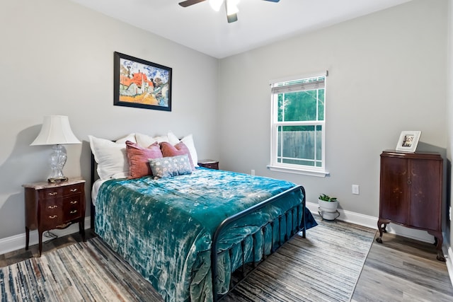 10732 Sycamore Ridge Ln, Tallahassee, FL 32305 - bedroom with wood finished floors, baseboards, and ceiling fan