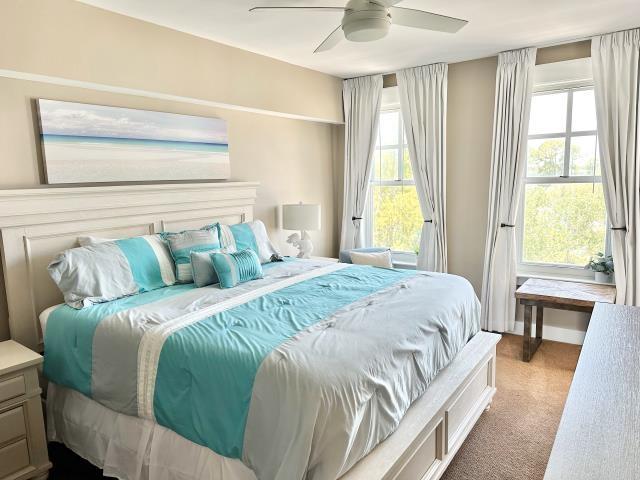 9100 Baytowne Wharf Boulevard 470/472, Walton Beaches, FL 32550 - bedroom with carpet flooring, multiple windows, and ceiling fan