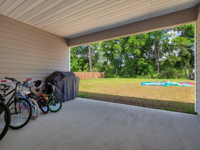 view of patio with area for grilling