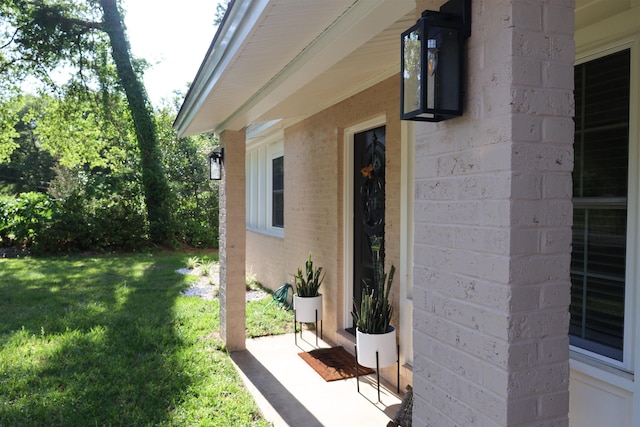 view of property exterior with a yard