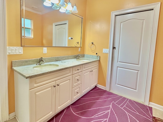 10 Yvonne Ct, Havana, FL 32333 - bathroom with double vanity and crown molding