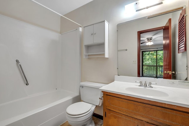 2398 Continental Ave, Tallahassee, FL 32304 - bathroom with bathtub / shower combination, vanity, and ceiling fan