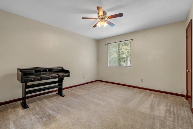 2398 Continental Ave, Tallahassee, FL 32304 - spare room featuring ceiling fan and light carpet