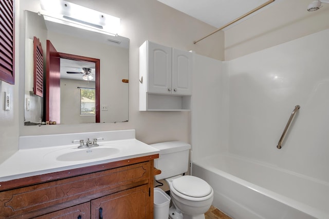 2398 Continental Ave, Tallahassee, FL 32304 - full bath featuring vanity,  shower combination, and ceiling fan