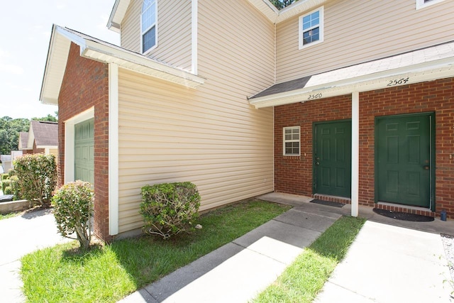 entrance to property with a garage