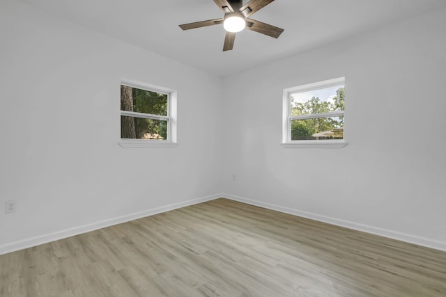 3204 N Ridge Rd, Tallahassee, FL 32305 - empty room with healthy amount of natural light, a ceiling fan, and light wood-type flooring