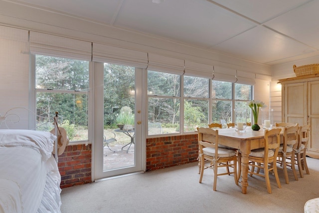 view of carpeted dining room