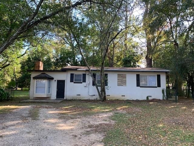 view of single story home