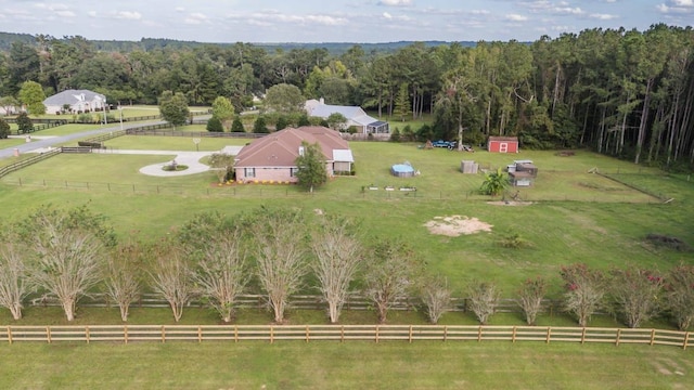 drone / aerial view featuring a rural view