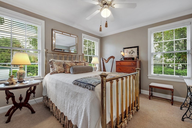 1540 Isabel Ct, Tallahassee, FL 32303 - bedroom with multiple windows, light colored carpet, and ornamental molding