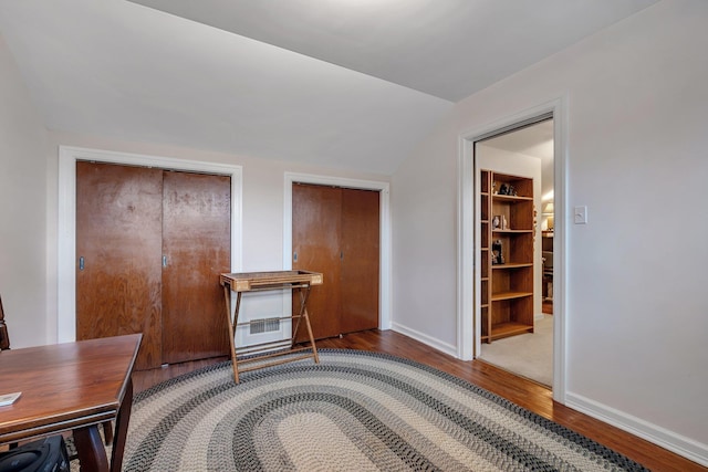 1540 Isabel Ct, Tallahassee, FL 32303 - office area with lofted ceiling and wood finished floors