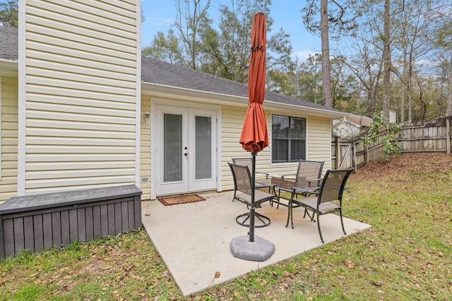 view of patio with french doors