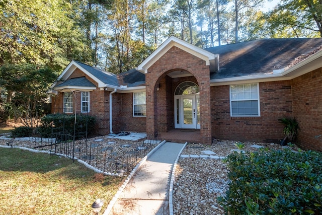 view of front of property featuring french doors