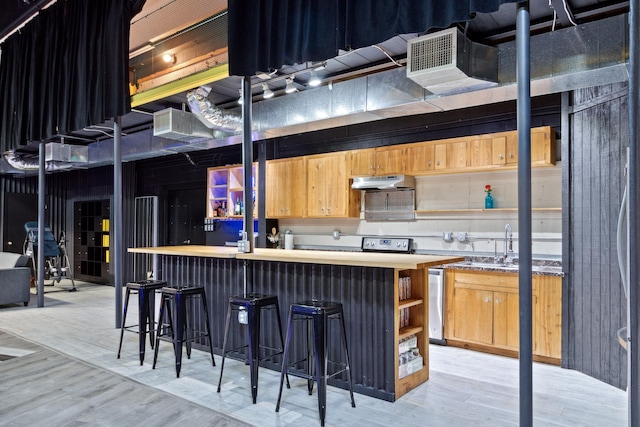 kitchen featuring light wood-type flooring and sink