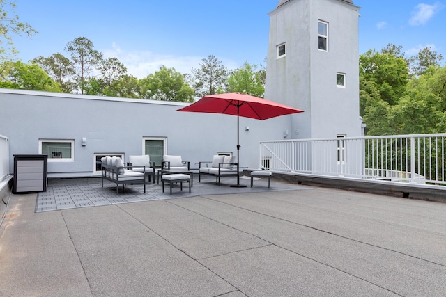 view of patio / terrace featuring an outdoor living space